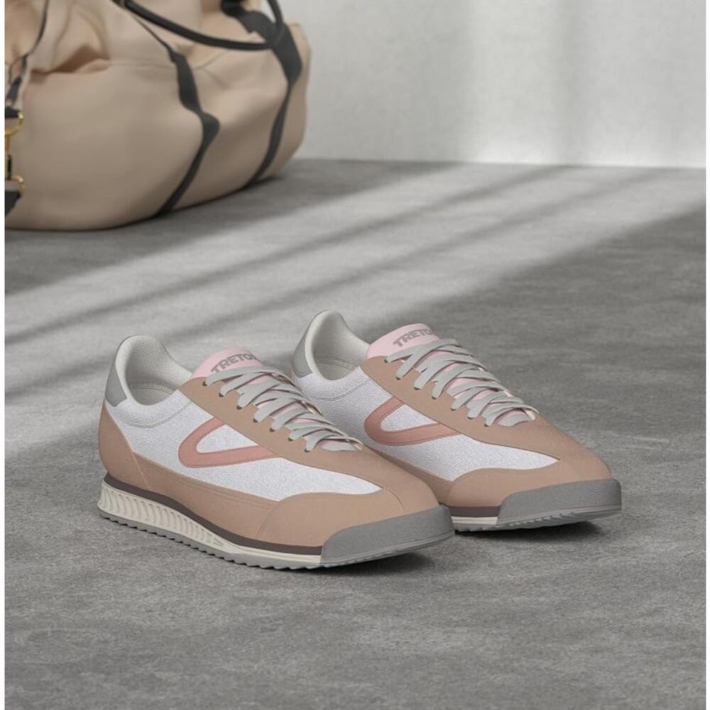 Tretorn 'Rawlins' Women's Size 7 Pink White Lace Up Round T Toe Sneaker